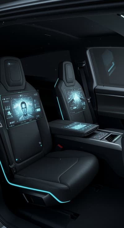 tesla cybertruck interior back seat
