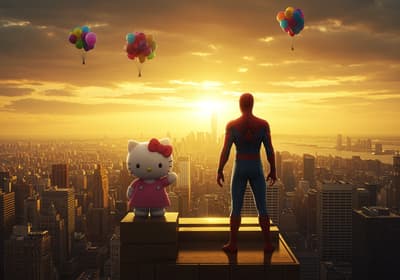 hello kitty and spiderman