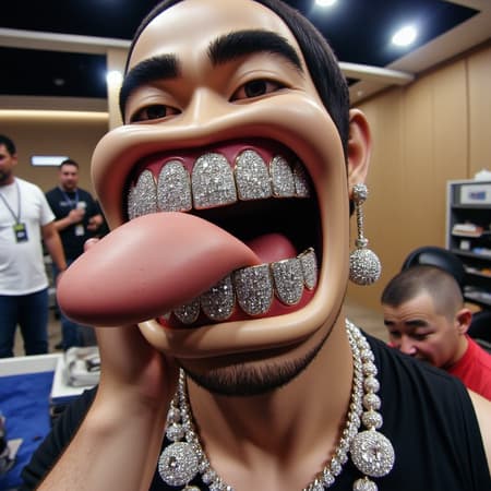 Bro man with huge grills