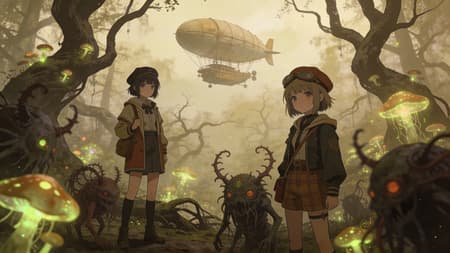 <lora:gc_vintage:1> vintage <lora:Fancha_style_v.5:1> Fancha style <lora:Anime v1.3:1>  <lora:secret_grotesque_fantasy_flux1_v0.1_copy:1> secret_grotesque_fantasy