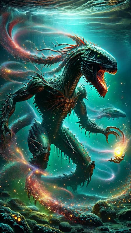 Alien invasion. Xenomorph-like creatures, they are a combination of insects, reptiles and some unkown species. They are a race of predatory beings that live in sewers or any other wet and warm place. They build their nests in these abandoned places, using the slime they continuously exude from their bodies as glue. Eggs are laid by a Queen, which are then placed in various parts of the nest. They look like medicine-ball sized orbs that are crusty on the outside, but always oozing from a slit in the top. The eggs have a slight glow of red or green. Newly hatched creatures look for human hosts to feed on. 

They are elongated, tall, lithe. Their bodies have an armor-like exoskeleton. They vary in color, from black, dark green or gray. This makes them hard to see in the dark. Claws on their hands and feet, and elongated heads with rows of 6 to 8 eyes, and jaws with double rows of long, sharklike teeth. They can be humanoid in shape, but many have 4 arms or more, as well as legs. They all have long thick tails with razor sharp ends that they can swing at their targets. Newly born creatures are tiny versions of this with the razor tail, but they will use that tail to latch on to a target. The razor-tail becomes sharper as they mature. 
Despite being predatory, they are fairly easy to kill once found. They exude a methane like gas from their skin, so they are extremely flammable. They will explode if exposed to flame. They also hate the cold, and will avoid it whenever possible. Intelligent races of beings know what they are, and take great pleasure in destroying them. Nothing a simple laser gun can't handle, or a photon torpedo. Full body pose, if you can catch them. They move quickly. 