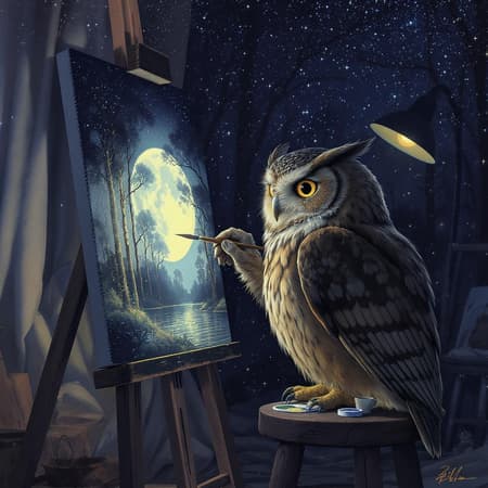 Wise Owl Delicately Artwork