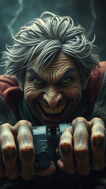 Technology, dark ambiance, furious, clear eyes, disheveled, angry, stunning, chaotic, smooth, vibrant eyes, spectrum, absurd, silly, grinning, warrior, messy, astonished, flustered, highly detailed, hyperrealism, ultra-realistic, ultra-detailed, breathtaking setting, aged texture, storm, photographic, out of frame, extra fingers, distorted hands, blurred, replicated features, out of frame, unattractive, extra limbs, awkward proportions.