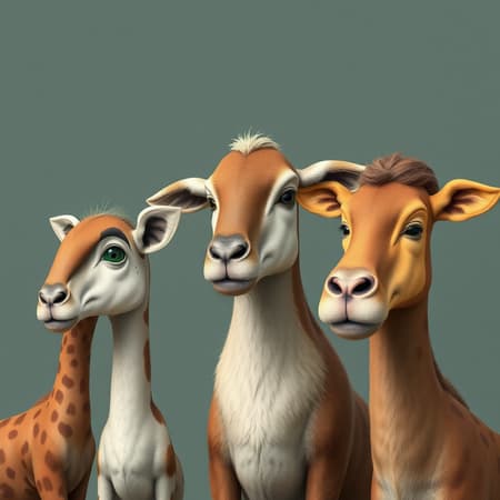 Three wise animals, one covering its eyes with curiosity, another its ears in contemplation, and the third its mouth in silent wisdom.