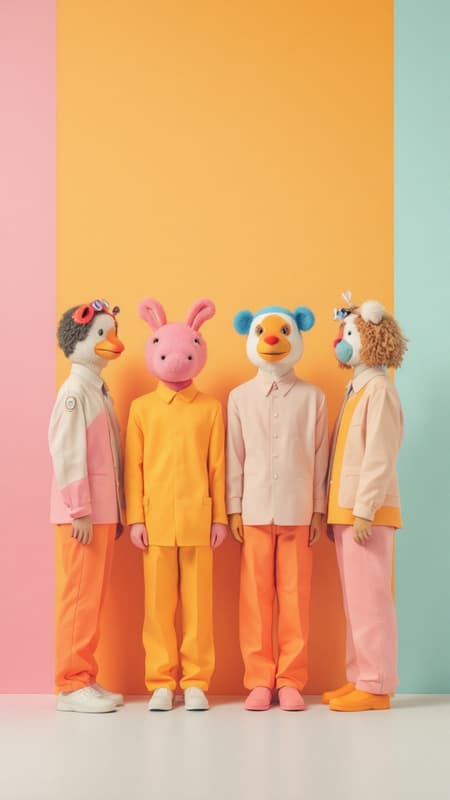 IMG_4321.JPG, wes anderson symmetrical composition, pastel color palette, central framing, quirky characters in matching uniforms IMG_4321.JPG, wes anderson symmetrical composition, pastel color palette, central framing, quirky characters in matching uniforms