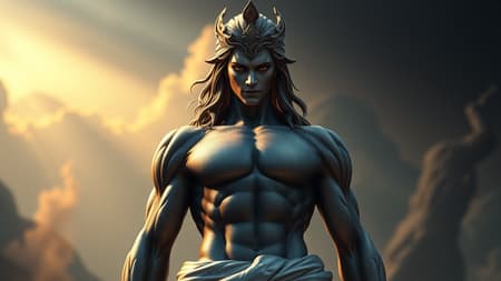 Apollo-inspired character, Greek mythology fused with a One Piece aesthetic, featuring a symmetrical and muscular full body, intricate detailing throughout, captured in cinematic lighting with high contrast; envisioned as a high-quality character concept art fit for ArtStation in 8K resolution, set against a stunning, ethereal backdrop.