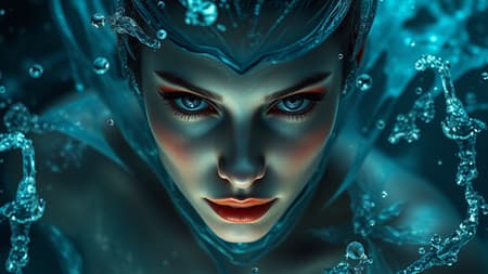 Enchanting woman formed from water, realistic fantasy art with hyper-detailed, lifelike eyes, water splashing dynamically, mysterious lighting, ultra-high-definition, 8k, HDR, inspired by Model: Dark Sushi 25D. Avoid elements such as duplication, disfigurement, mutation, or deformed features; focus on elegance and grace. Maintain clarity with no low resolution, out-of-frame elements, or blur. Ensure a clean image free from jpeg artifacts, watermarks, logos, text, or cartoonish aspects. Enchanting woman formed from water, realistic fantasy art with hyper-detailed, lifelike eyes, water splashing dynamically, mysterious lighting, ultra-high-definition, 8k, HDR, inspired by Model: Dark Sushi 25D. Avoid elements such as duplication, disfigurement, mutation, or deformed features; focus on elegance and grace. Maintain clarity with no low resolution, out-of-frame elements, or blur. Ensure a clean image free from jpeg artifacts, watermarks, logos, text, or cartoonish aspects.