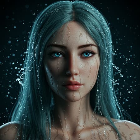 Ethereal woman sculpted from water, realistic fantasy art, hyper detailed, lifelike eyes, dynamic water splashes, mysterious lighting, 8k resolution, UHD, HDR, inspiration from Dark Sushi 25D, harmonious features, graceful expression, captivating gaze, perfect proportions, fluid movement, pristine clarity, immersive depth, vivid colors, intricate textures, seamless composition, ethereal beauty, surreal atmosphere. Ethereal woman sculpted from water, realistic fantasy art, hyper detailed, lifelike eyes, dynamic water splashes, mysterious lighting, 8k resolution, UHD, HDR, inspiration from Dark Sushi 25D, harmonious features, graceful expression, captivating gaze, perfect proportions, fluid movement, pristine clarity, immersive depth, vivid colors, intricate textures, seamless composition, ethereal beauty, surreal atmosphere.