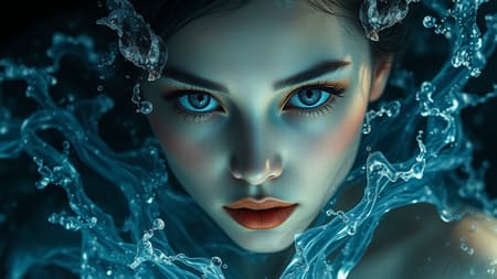 Exquisite woman composed of water, realistic fantasy art, hyper-detailed, lifelike eyes, dynamic water splashes, mysterious lighting, 8k resolution, ultra-high-definition, high dynamic range; Model: Dark Sushi 25D; intricate detailing, fluid elegance, natural grace, ethereal presence, captivating expression, surreal ambiance, harmonious blend, vivid imagery, stunning clarity, immersive visuals, seamless composition, flawless execution. Exquisite woman composed of water, realistic fantasy art, hyper-detailed, lifelike eyes, dynamic water splashes, mysterious lighting, 8k resolution, ultra-high-definition, high dynamic range; Model: Dark Sushi 25D; intricate detailing, fluid elegance, natural grace, ethereal presence, captivating expression, surreal ambiance, harmonious blend, vivid imagery, stunning clarity, immersive visuals, seamless composition, flawless execution.
