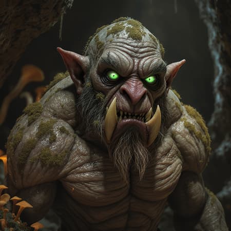 Fantasy troll, ultra-realistic, rendered with octane, created in unreal engine, hyper-detailed texture, high dynamic range lighting, creatively modified elements, amateur artist interpretation.