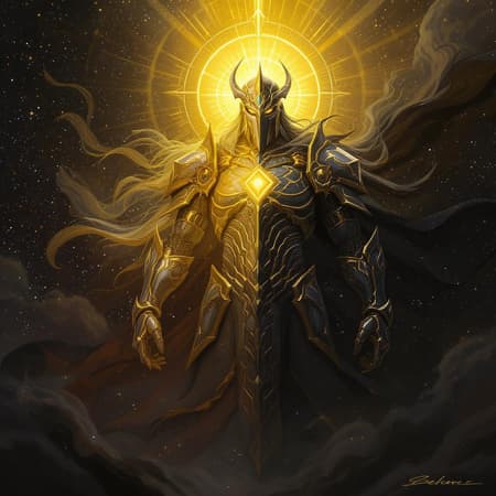 Armor of the Divine, Light and Shadow, Golden Radiance, Obsidian Gemstone