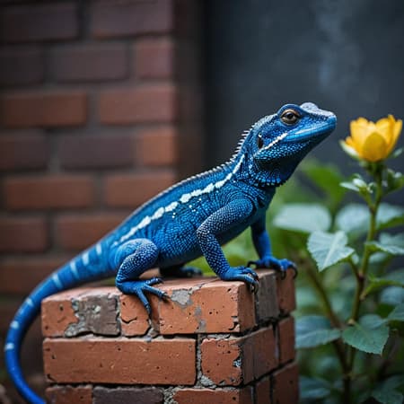 (Bokehlicious Photography by Anton Melbye and Anna Riwkin-Brick:1.2), award winning, lizard, (aesthetic of expressionism with twinkling atmosphere:0.5), vignetting, sharp focus, groundbreaking stunning opus magnum with sublime details, (phthalo blue and ultramarine blue colors:0.1),