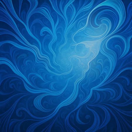 Blue Abstract Visual Artwork A serene blue abstract visual featuring a symphony of light and deep blue tones, showcasing intricate and dynamic geometric patterns interspersed with the energy of swirling and floating elements, captured in high-definition clarity at an expansive 32k resolution.