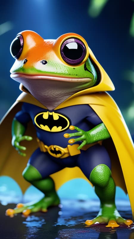 Coqui frog in batman uniform, 8k
