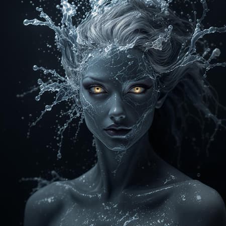 Ethereal woman formed from water, realistic fantasy art, hyper detailed, lifelike eyes, dynamic water splashes, mysterious lighting, 8k resolution, UHD, HDR, Model: Dark Sushi 25D, harmonious features, fluid elegance, captivating gaze, graceful movements, visual clarity, seamless composition, immersive detail, high fidelity aesthetics. Ethereal woman formed from water, realistic fantasy art, hyper detailed, lifelike eyes, dynamic water splashes, mysterious lighting, 8k resolution, UHD, HDR, Model: Dark Sushi 25D, harmonious features, fluid elegance, captivating gaze, graceful movements, visual clarity, seamless composition, immersive detail, high fidelity aesthetics.