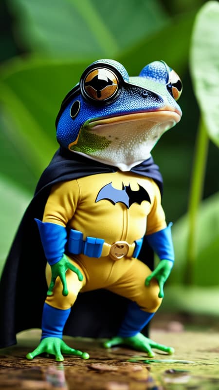 Coqui frog in batman uniform, 8k