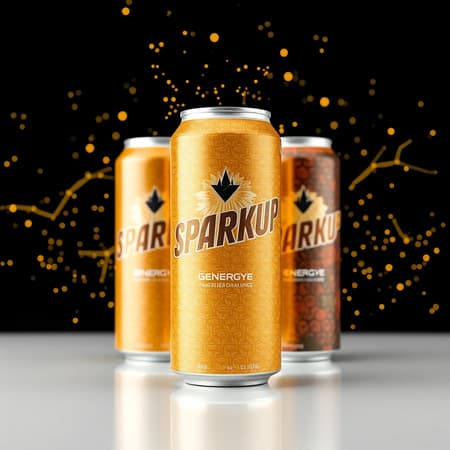 GENERATE A BACKGROUND PICTURE FOR AN ENERGY DRINK NAMED SPARKUP

