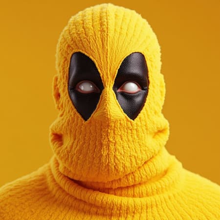 A baby yellow chick as deadpool A baby yellow chick as deadpool