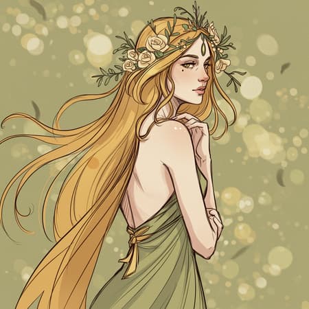 A breathtaking illustration of a woman, blending the fluidity of video montages with the elegance of nature-inspired art nouveau. The soft-focus invites a sense of wonder at the beauty captured within minimalist sketches. Curved lines and free brushwork flow effortlessly, creating a composition that is both delicate and dynamic. The elegance and simplicity bring out an ethereal quality that leaves one marveling at its allure.