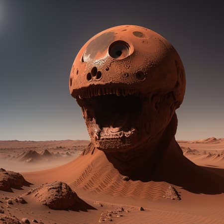 Monster, mars backdrop, masterpiece, best quality, high detail, realistic,photo quality, high quality,(photorealistic:1.4)
