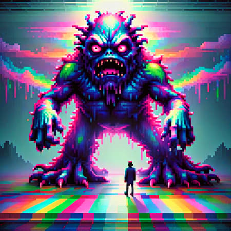 (pixel art), photography in the style of detailed hyperrealism, fantasy, (monster:1.3), Gabriel Dawe, Gilbert Garcin ,AES+F, hyper detailed, intricate, poster, ArtStation, subsurface scattering, Photorealistic, Hyperrealistic, analog style, realistic, film photography, soft lighting, heavy shadow (pixel art), photography in the style of detailed hyperrealism, fantasy, (monster:1.3), Gabriel Dawe, Gilbert Garcin ,AES+F, hyper detailed, intricate, poster, ArtStation, subsurface scattering, Photorealistic, Hyperrealistic, analog style, realistic, film photography, soft lighting, heavy shadow