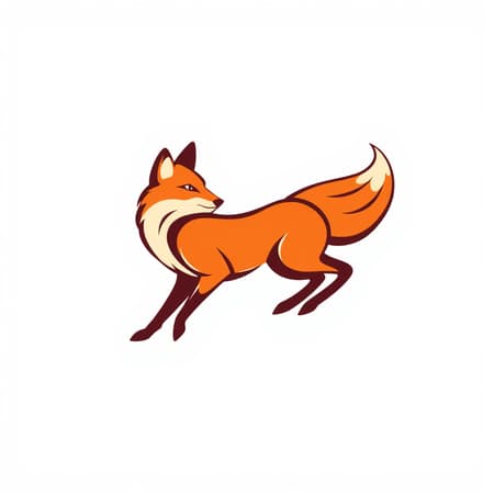 Create a logo of a sleek and elegant fox, rendered in 4k resolution with high detail, incorporating playful and dynamic elements that convey agility and intelligence, while maintaining a minimalist aesthetic with a harmonious blend of warm earth tones and subtle geometric patterns to emphasize the fox's graceful form.