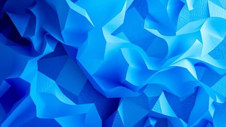 A vivid abstract composition featuring an array of blue hues, from delicate light blue to deep azure, crafted within a richly textured geometric pattern. The image is alive with dynamic, flowing elements that seem to hover effortlessly throughout the scene. This high-definition artwork captures an ethereal quality, inviting the viewer into a serene yet energizing visual experience, all without the intrusion of text.