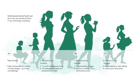 Background:** Use calming colors like soft blues and greens to create a soothing atmosphere. A subtle texture, such as watercolor or a gradient, can add depth.

**Main Visuals:**
1. **Silhouettes of Women:** Show diverse silhouettes engaged in various activities (yoga, gardening, painting, etc.) to represent holistic wellness.
2. **Icons:** Use simple icons to symbolize different aspects of wellness, such as mental health (a brain), physical activity (a running shoe), and social connections (two people with hands together).

**Sections:**
1. **Mindfulness & Mental Health:**
   - Brief tip or quote about the importance of mental well-being.
   - Example: “Take 5 minutes daily for mindful breathing – your mind deserves it.”

2. **Physical Activity:**
   - Suggest activities that are accessible and enjoyable for women.
   - Example: “Try a 30-minute walk – it boosts mood and energy!”

3. **Creative Outlets:**
   - Highlight creative activities that aid emotional expression.
   - Example: “Explore painting or crafting – unleash your inner artist!”

4. **Social Connections:**
   - Emphasize the importance of relationships and community.
   - Example: “Join a local group or class – connection fosters resilience!”

**Call to Action:**
- Include a message encouraging women to reach out for support, whether through occupational therapy or community services.
- Example: “Take the first step towards a healthier you – connect with us today!”

**Footer:**
- Add contact information for local occupational therapy services or a relevant website.
- Consider including social media handles for ongoing wellness tips and community support.

**Additional Elements:**
- Include QR codes that link to resources, such as workshops, articles on wellness, or virtual support groups.
- Space for social media engagement: “Share your wellness journey with #WellnessForWomenOT”