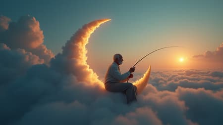An old man sits serenely on a crescent moon, (fishing among the clouds:1.4). The scene has an evening, tranquil atmosphere. It’s dreamy and whimsical. deep depth of field, photography, Natural geographic photo, Hyper-realistic, 16k resolution, (masterpiece, award winning artwork), many details, extreme detailed, full of details, Wide range of colors, high Dynamic,
An old man sits serenely on a crescent moon, (fishing among the clouds:1.4). The scene has an evening, tranquil atmosphere. It’s dreamy and whimsical. deep depth of field, photography, Natural geographic photo, Hyper-realistic, 16k resolution, (masterpiece, award winning artwork), many details, extreme detailed, full of details, Wide range of colors, high Dynamic,
