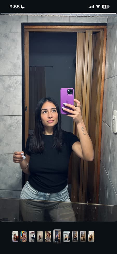 Smiling Woman In Pink Robe Mirror Selfie IMG_2907.png