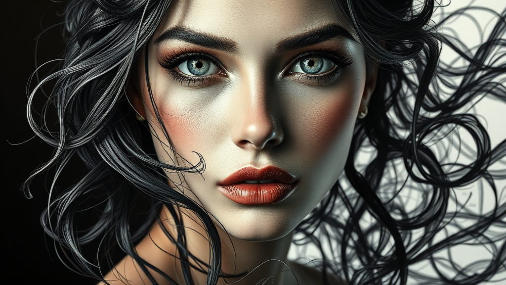 Woman Captured Flow Artwork