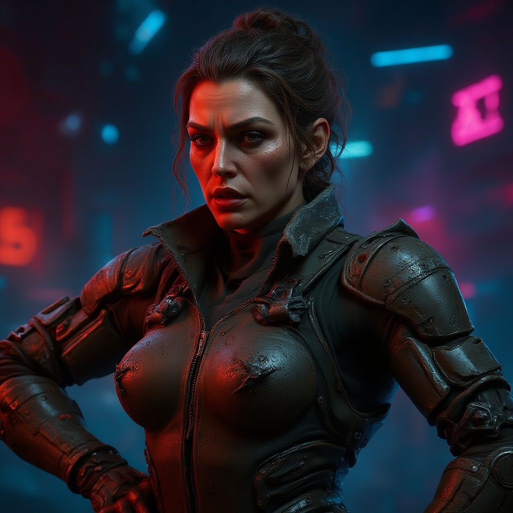 Cyborg Woman Synthetic Art