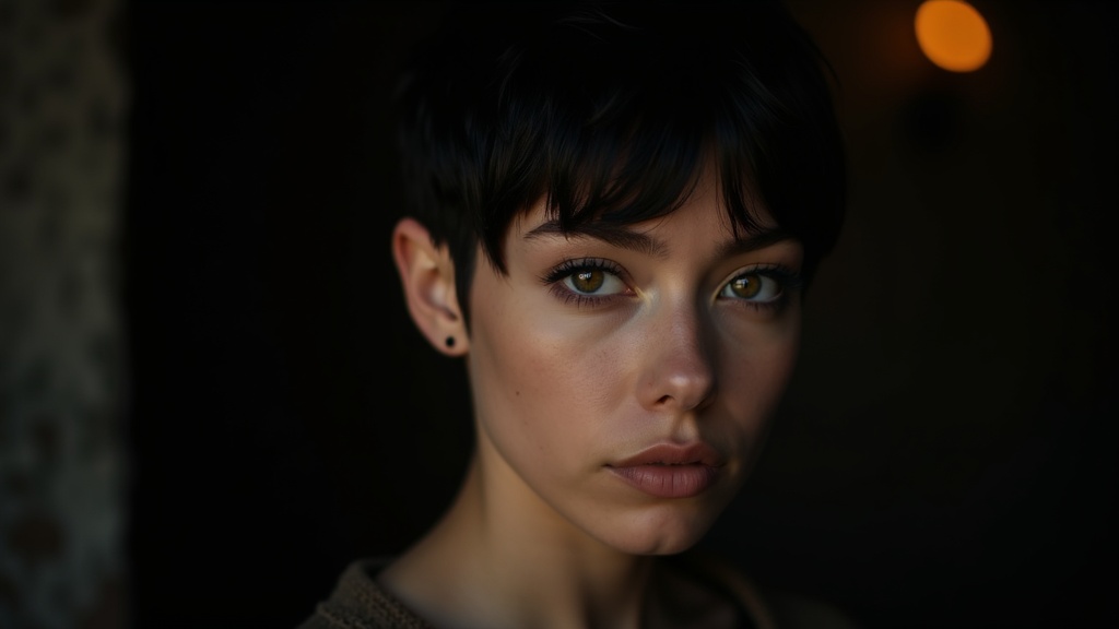 Portrait Woman Haircut Art