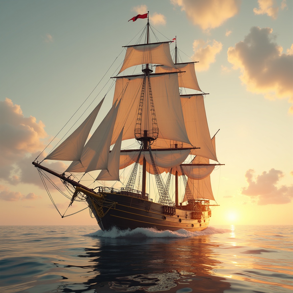 Ultra-realistic Painting Sailing Artwork