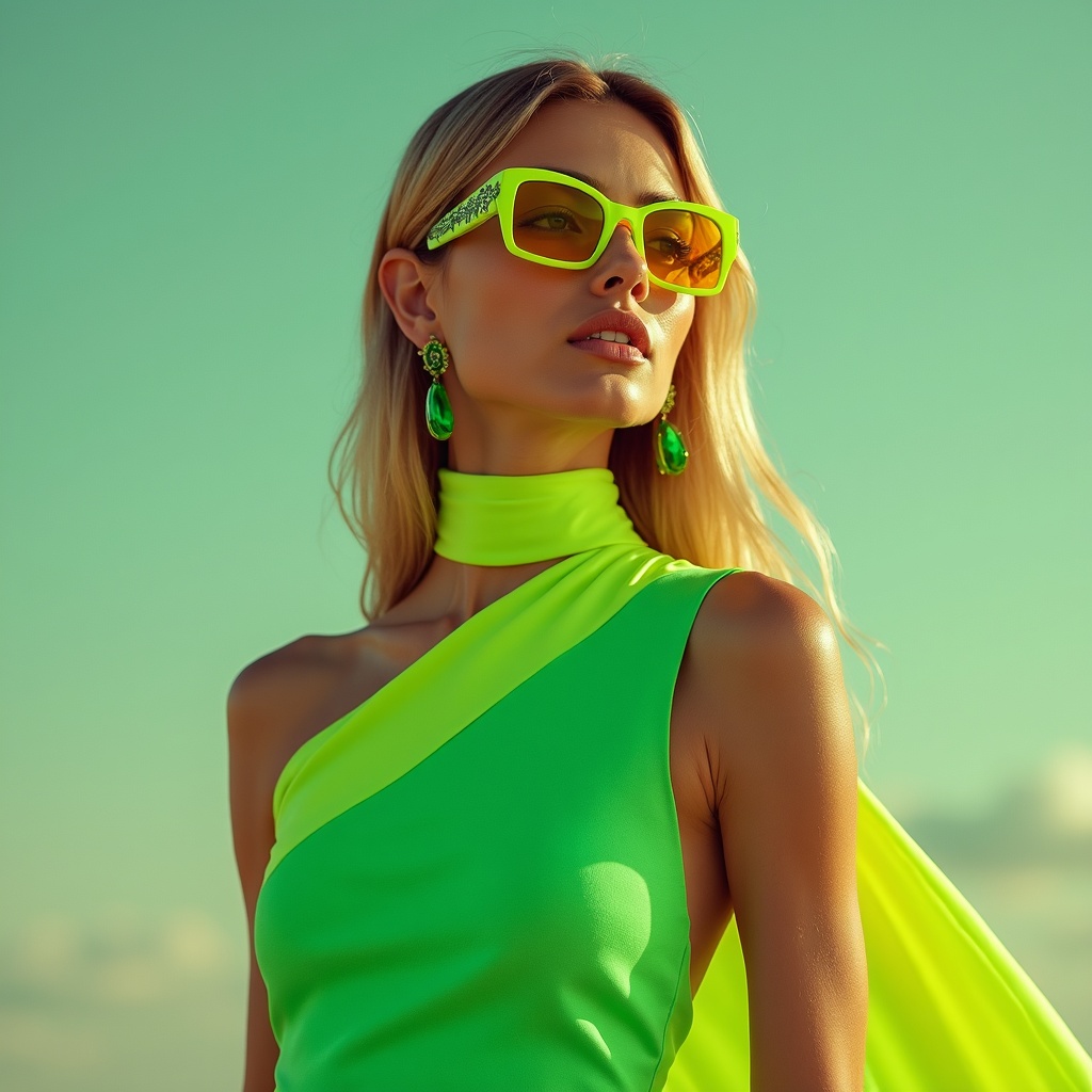 Showcases Green Dress, Art