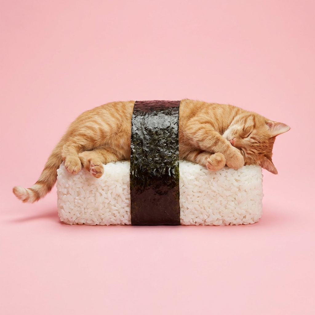 Sleeping Ginger Cat Nigiri Sushi