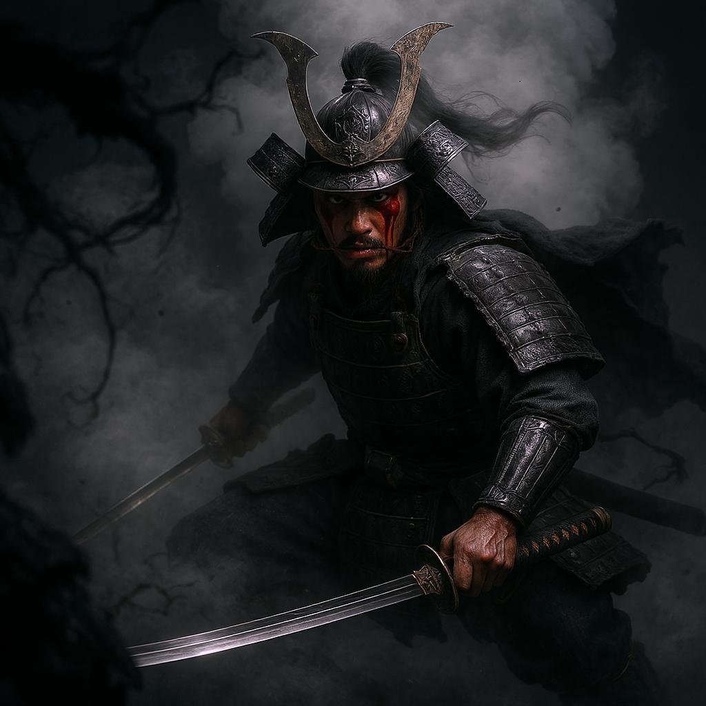 Amidst Smoke Samurai Artwork