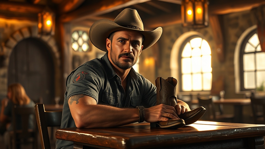 Male Cowboy Resembling Art