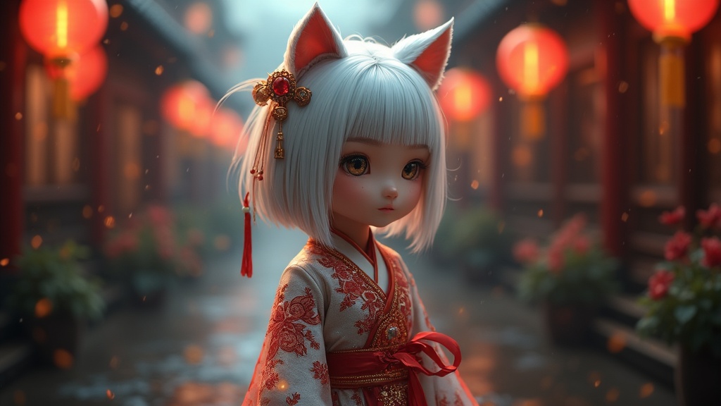 Scene Enchanting Cat Art