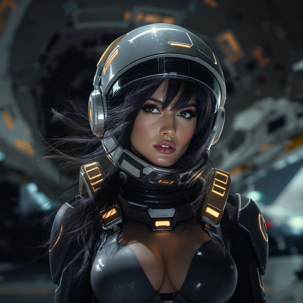Beautiful Girl Spacesuit Artwork