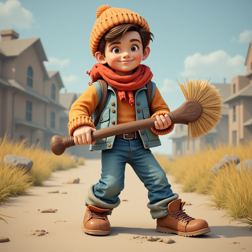 A Boy Hiting Sweep Shot