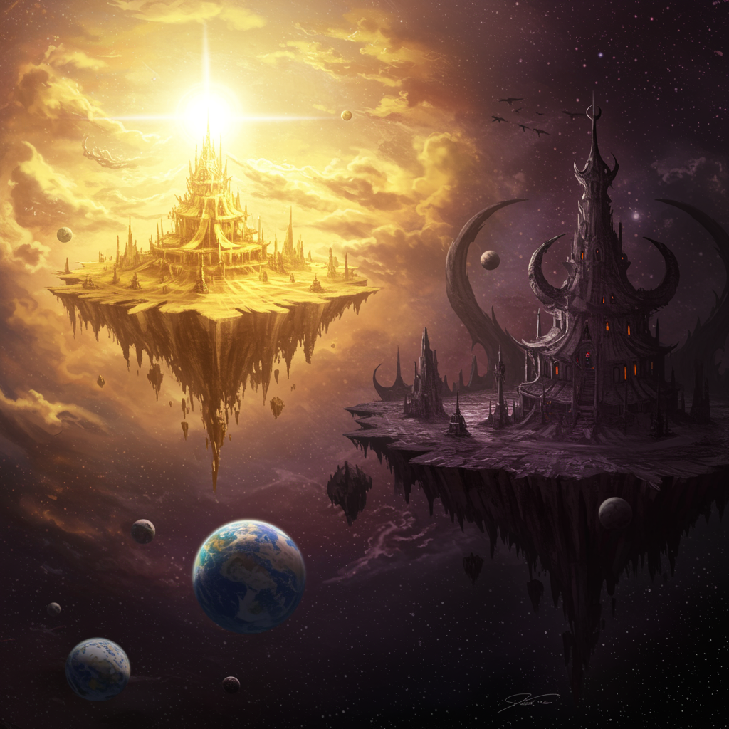 Celestial Realms Entwined: Art