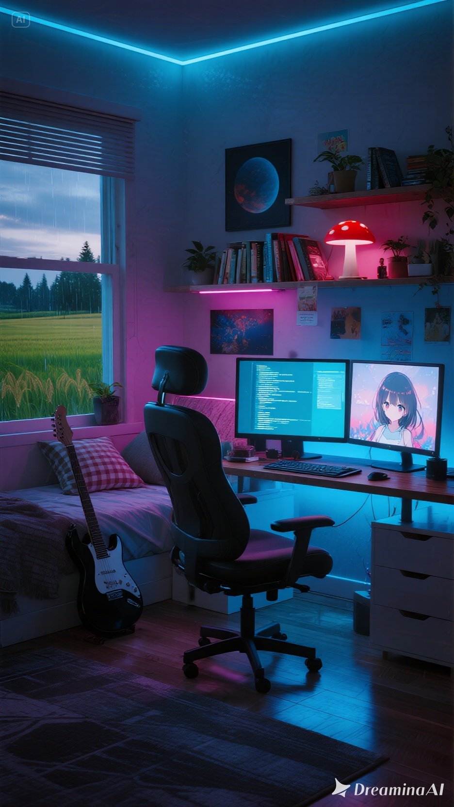 dreamina-2025-09-08-5946-A cozy modern bedroom at night illuminat....jpeg