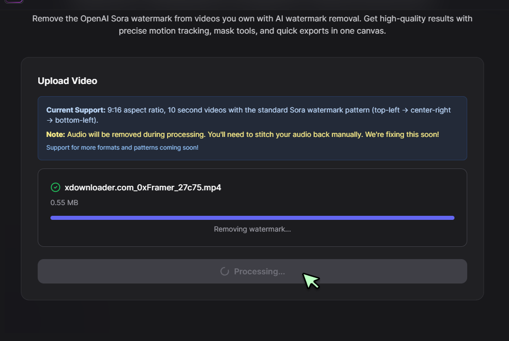 Step 2: Wait for Processing