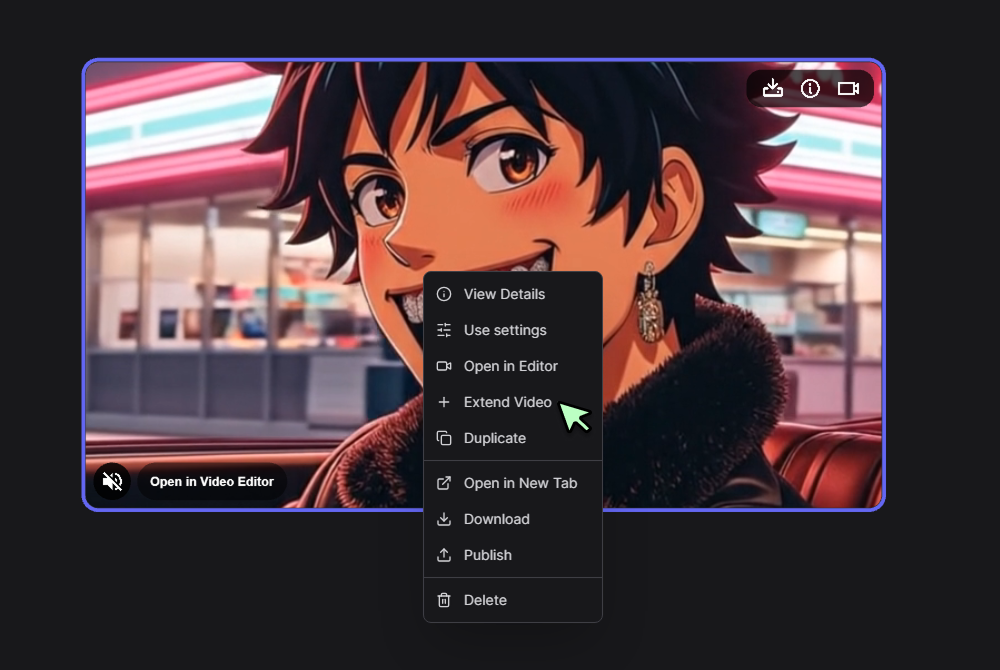 Step 2: Open the Extend panel